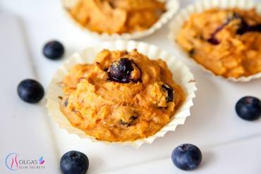 Muffins with Sweet Potato and Blueberries (3 pieces)